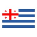 Flag of Ajaria. High detailed and accurate dimensions. Flat and solid color vector illustration. Royalty Free Stock Photo