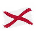 Flag of Alabama. Grunge Abstract Brush Stroke Isolated On A White Background. Vector Illustration. Royalty Free Stock Photo