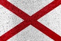 Flag of Alabama over digital code. Concept of cybersecurity, innovation, and digital infrastructure in Alabama. Modern tech Royalty Free Stock Photo