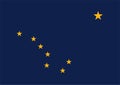 Flag of Alaska state United States of America, U.S.A. or USA, North America Eight gold stars on a blue background