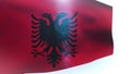 Flag of Albania wave waving wind