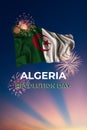 Flag of Algeria on Revolution day