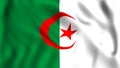 Flag algeria waving in the wind Royalty Free Stock Photo