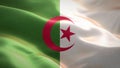 Flag of Algeria waving in the wind. 3D Waving flag design. The national symbol, 3D rendering. Royalty Free Stock Photo