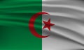 Flag of Algeria, with a wavy effect due to the wind Royalty Free Stock Photo