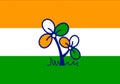 Glossy glass flag of All India Trinamool Congress