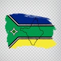 Flag of Amapa from brush strokes. Blank map of  Amapa.  Federal Republic of Brazil. High quality map of Amapa Royalty Free Stock Photo