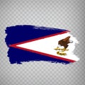 Flag of American Samoa from brush strokes. Flag of American Samoa on transparent background for your web site design, app, UI. Oc