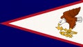 Flag of American Samoa. official symbol of Eastern Samoa. Fabric texture.