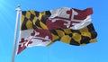 Flag of american state of Maryland, region of the United States