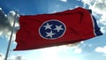 Flag of american state of Tennessee, region of the United States. 4K