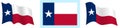 Flag of american state of Texas in static position and in motion, fluttering in wind in exact colors and sizes, on white