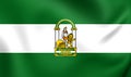 Flag of the Andalusia, Spain. Royalty Free Stock Photo