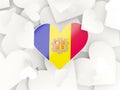 Flag of andorra, heart shaped stickers