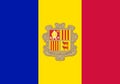 Flag of Andorra official colors and proportions, vector image.