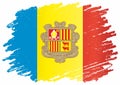 Flag of Andorra, Principality of Andorra. vector illustration.