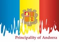 Flag of Andorra, Principality of Andorra. vector illustration.