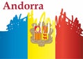 Flag of Andorra, Principality of Andorra. vector illustration.