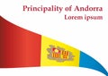 Flag of Andorra, Principality of Andorra. vector illustration.