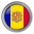 Flag of Andorra round as a button