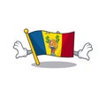 Flag andorra Scroll with Money eye cartoon character style