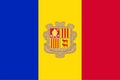 Flag of Andorra. Sovereign state flag of Andorra