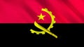 The flag of Angola. Shining silk flag of Angola. High quality render. 3D illustration