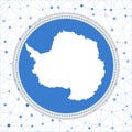 Flag of Antarctica with network background.