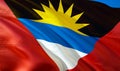 Flag of Antigua and Barbuda. 3D Waving flag design. The Caribbean national symbol of Antigua and Barbuda, 3D rendering. National Royalty Free Stock Photo