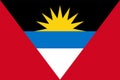 Flag of Antigua and Barbuda. Vector. Accurate dimensions, element proportions and colors.