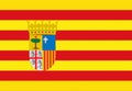 Glossy glass Flag of Aragonese people Royalty Free Stock Photo