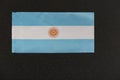 Flag of Argentina on black background. National symbol of Argentine Republic Royalty Free Stock Photo