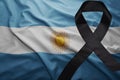 Flag of argentina with black mourning ribbon Royalty Free Stock Photo