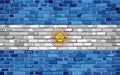 Flag of Argentina on a brick wall Royalty Free Stock Photo