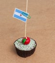 Flag of argentina on cupcake