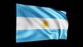 The flag of Argentina isolated on black Royalty Free Stock Photo