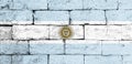 Flag of Argentina on old brick wall. Royalty Free Stock Photo