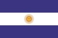 Glossy glass Flag of the Argentine Confederation, represented by Buenos Aires Province