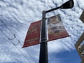 Flag for the Arizona Diamondbacks on a street lamp pole near Chase Field, home of the Arizona Diamondbacks, a professional Major