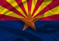 Flag of Arizona , State of Arizona Flag, Fabric Flag of USA state Arizona Illustration, United States. United States of America Royalty Free Stock Photo