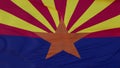 Flag of Arizona state, region of the United States, waving at wind. 3d rendering Royalty Free Stock Photo