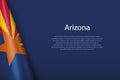 flag Arizona, state of United States, isolated on background with copyspace