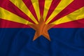 Flag of Arizona in the United States on the background texture. Concept for designer solutions Royalty Free Stock Photo