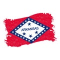 Flag of Arkansas. Grunge Abstract Brush Stroke Isolated On A White Background. Vector Illustration. Royalty Free Stock Photo