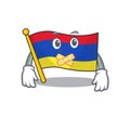 Flag armenia cartoon with in silent character