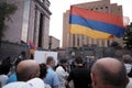 Flag of Armenia near the building of the embassy Russian Federation