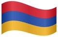 Flag of Armenia waving