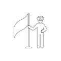 Flag, army, captain, outline icon. Can be used for web, logo, mobile app, UI UX