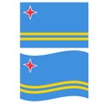 Flag of Aruba. Aruba national flag waving. flat style