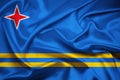 Flag Of Aruba, Aruba flag, National flag of Aruba. Fabric and Texture Flag of Aruba